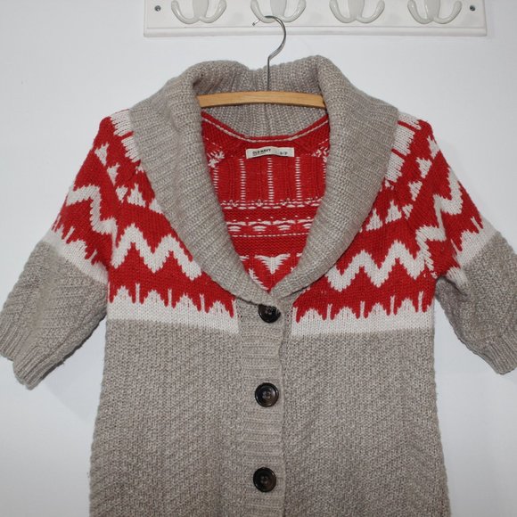 🧡 VTG Old Navy Shawl Cardigan Sweater Size Small Short Sleeve - Picture 2 of 6